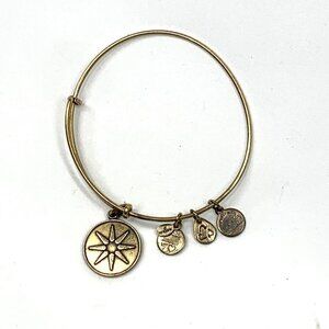 Alex and Ani Sun Charm Bracelet Gold Finish - Expands 2"- 3.5"